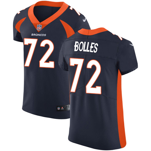 Nike Broncos #72 Garett Bolles Navy Blue Alternate Men's Stitched NFL Vapor Untouchable Elite Jersey